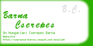 barna cserepes business card